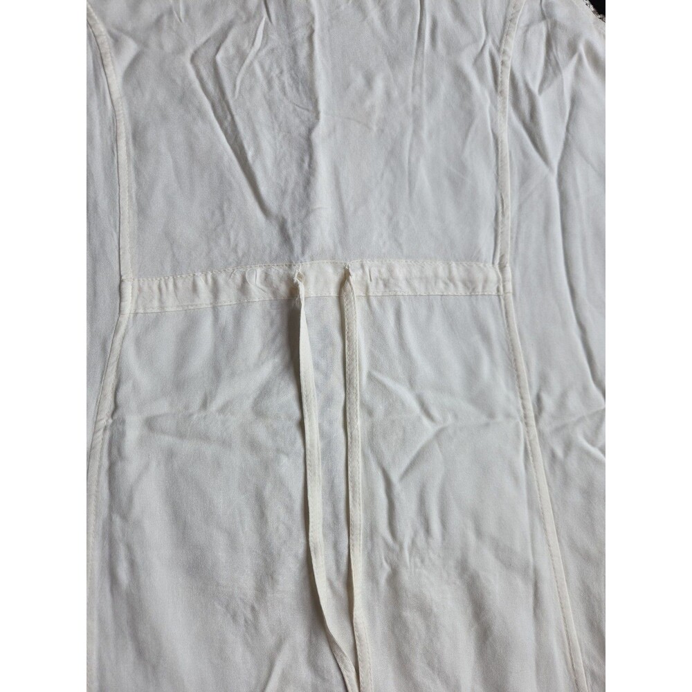 Raya Sun Swing Tank Dress L Cream Embroidery Lace Ruffles Lightweight Buttons - Picture 10 of 11
